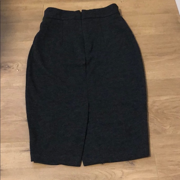 Charcoal gray cotton pencil skirt - Picture 6 of 6